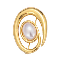 POLISHED PEARL SWIRL BROOCH PIN