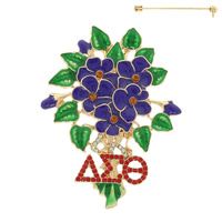 FLORAL SORORITY BROOCH PIN