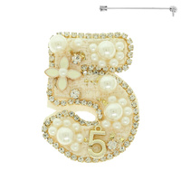 FLORAL NUMBER FIVE BROOCH PIN
