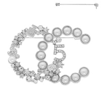 FASHIONISTA C SHAPE MULTI CHARM BROOCH PIN