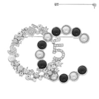 FASHIONISTA C SHAPE MULTI CHARM BROOCH PIN