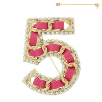 FASHIONISTA NUMBER FIVE CRYSTAL BROOCH PIN
