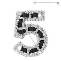 FASHIONISTA NUMBER FIVE CRYSTAL BROOCH PIN