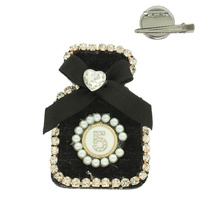 FABRIC PERFUME SHAPE BROOCH PIN