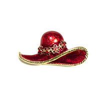 P351Rp Floppy Enamel Red Hatter Pin