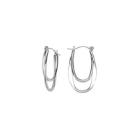 GOLD PLATED DOUBLE OVAL HOOP EARRING