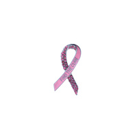 FIND THE CURE BREAST CANCER PINK RIBBON BROOCH PIN