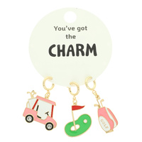 3PC GOLF THEME ASSORTED CHARM SET