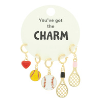 5PC SPORTS THEME ASSORTED CHARM SET