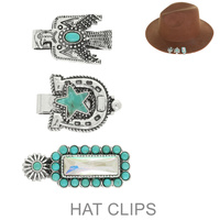 3PC WESTERN BRIM HAT CLIP SET