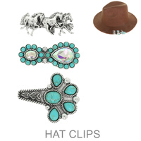 3PC WESTERN THEME BRIM HAT CLIP SET