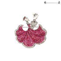 Stone Encrusted Waltz Dancing Couple Brooch Pin Pcq518Rfu