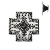CROSS- WESTERN THEMED METAL POP SOCKET PHONE GRIP AND STAND