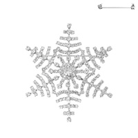 CHRISTMAS SNOWFLAKE RHINESTONE BROOCH PIN