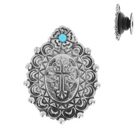 WESTERN CROSS WITH SYNTHETIC TURQUOISE STONE PHONE GRIP PHONE HOLDER