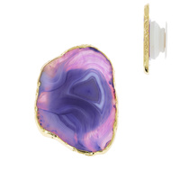 RAW NATURAL GEMSTONE DUAL POP SOCKET PHONE GRIP AND STAND