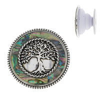 CELTIC TREE OF LIFE - ABALONE SHELL DUAL POP SOCKET PHONE GRIP AND STAND