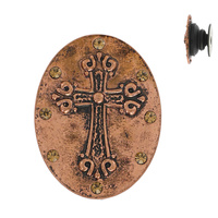 CROSS-WESTERN THEMED JEWELED OVAL POP SOCKET PHONE GRIP AND STAND