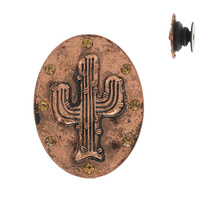 CACTUS-WESTERN THEMED JEWELED OVAL POP SOCKET PHONE GRIP AND STAND