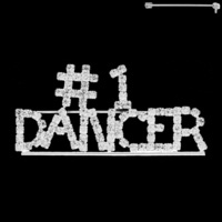 Rhinestone Text 1 Dancer Brooch Pin Plm1002S