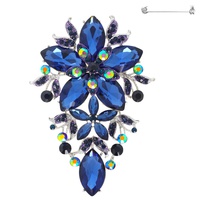 VINTAGE CRYSTAL RHINESTONE FLORAL BROOCH PIN