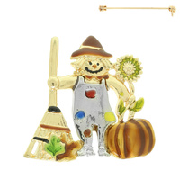 HALLOWEEN SCARECROW  BROOCH PIN
