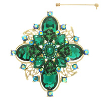 CRYSTAL FLOWER BROOCH