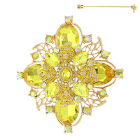 CRYSTAL FLOWER BROOCH PIN