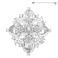 CRYSTAL FLOWER BROOCH