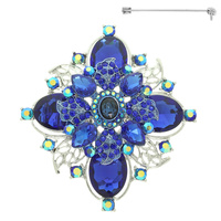 CRYSTAL FLOWER BROOCH