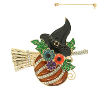 HALLOWEEN WITCH HAT PUMPKIN  BROOCH PIN