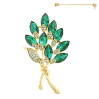 FLORAL CRYSTAL BROOCH PIN