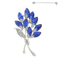 FLORAL CRYSTAL BROOCH PIN