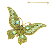 MULTICOLOR CRYSTAL BUTTERFLY BROOCH PIN