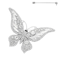 MULTICOLOR CRYSTAL BUTTERFLY BROOCH PIN