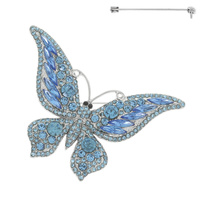 MULTICOLOR CRYSTAL BUTTERFLY BROOCH PIN