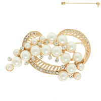 PEARL CLUSTER CRYSTAL BROOCH PIN