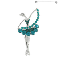 RHINESTONE BALLET DANCER BROOCH PIN