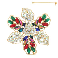 RHINESTONE BLOOM BROOCH PIN