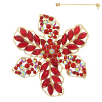 RHINESTONE BLOOM BROOCH PIN
