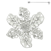 RHINESTONE BLOOM BROOCH PIN