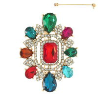 CASTING W/STONE BROOCH