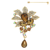 CRYSTAL PIN BROOCH