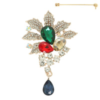 CRYSTAL PIN BROOCH