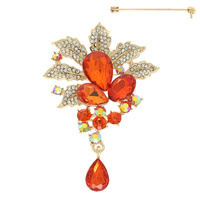 CRYSTAL PIN BROOCH