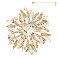 CRYSTAL PIN BROOCH