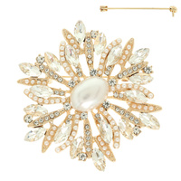 CRYSTAL PIN BROOCH
