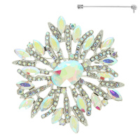 CRYSTAL PIN BROOCH