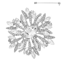 CRYSTAL PIN BROOCH