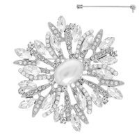 CRYSTAL PIN BROOCH